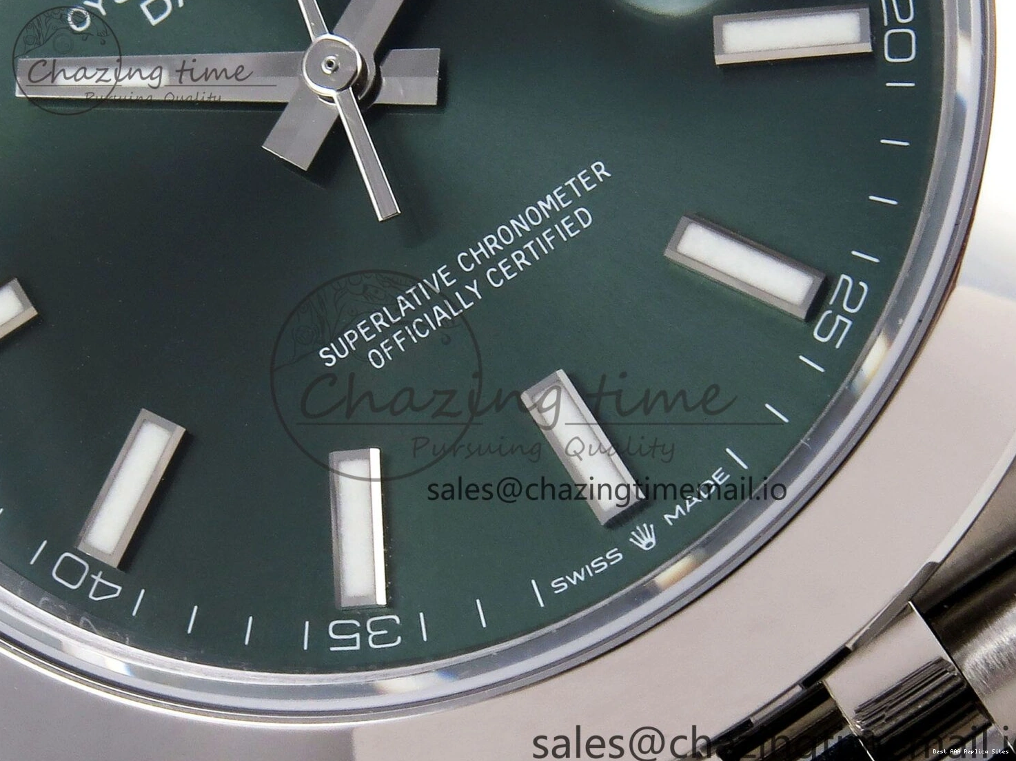 Best AAA Replica Sites 904L on VSF Dial DateJust FreshLook 1282 Edition 41 VS 126330 Green SS Jubilee Bracelet 1:1 Best 0115